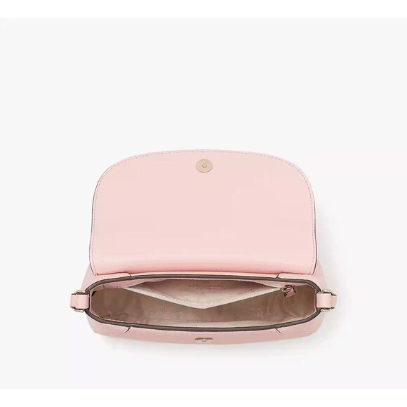 New Kate Spade Monica Mini Flap Crossbody bag Pebble Leather Tea Rose - Picture 4 of 5